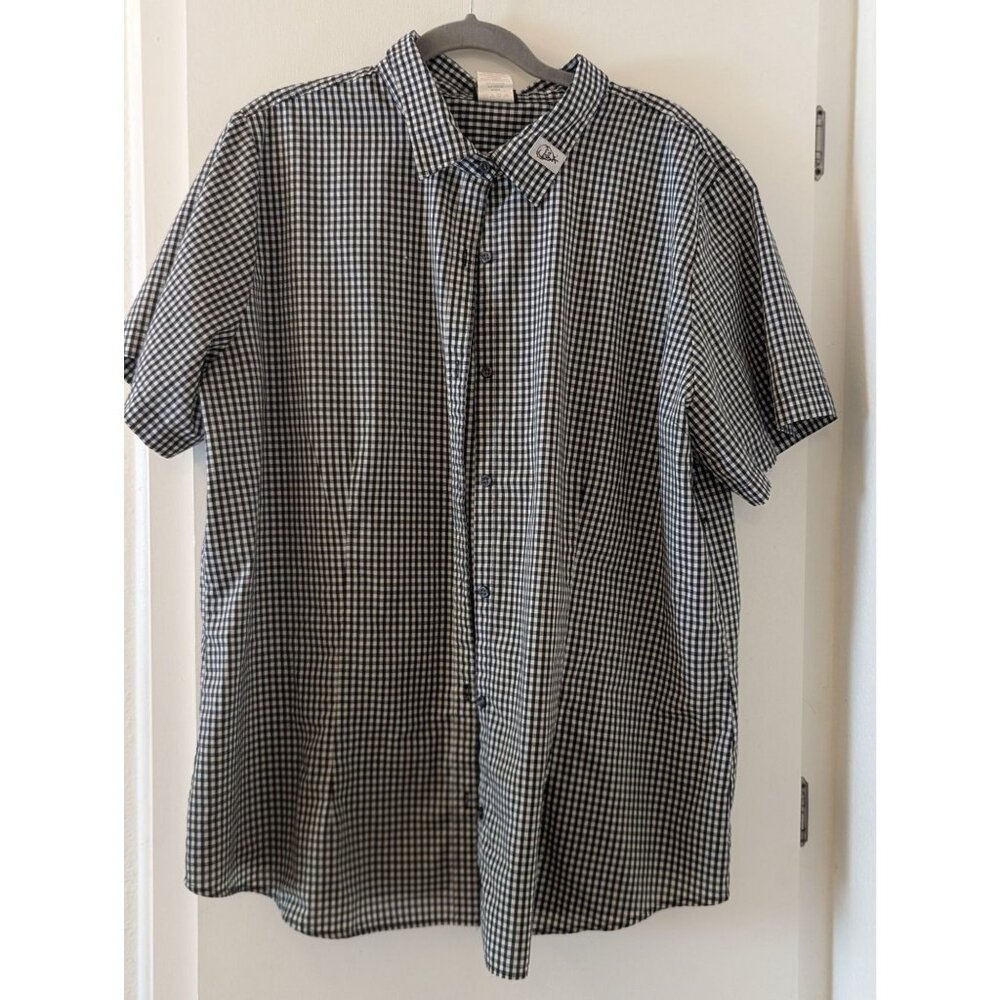 KFC Men's Black & White Gingham Short-Sleeve Button-Up Shirt By Barco Size 2XL